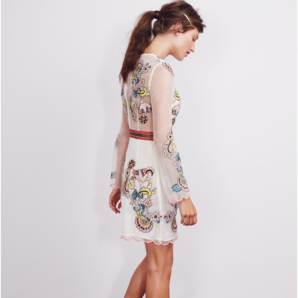 Boden Icons Cream Organza Floral Embroidered Evelyn Dress Limited Edition NWT!